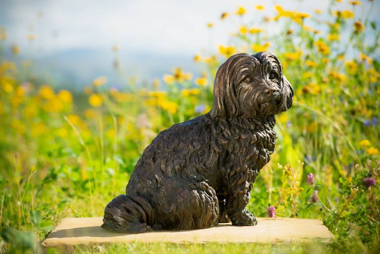 Original Realism Dogs Sculpture by Tanya Russell