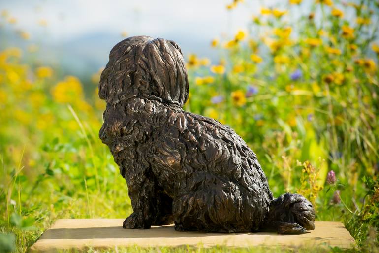 Original Realism Dogs Sculpture by Tanya Russell