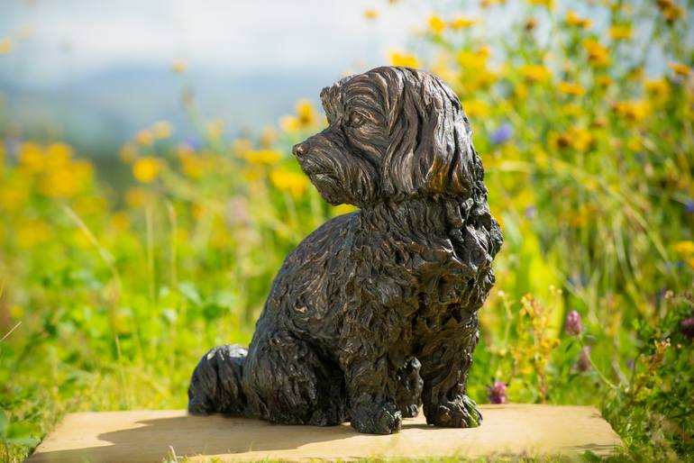 Original Realism Dogs Sculpture by Tanya Russell