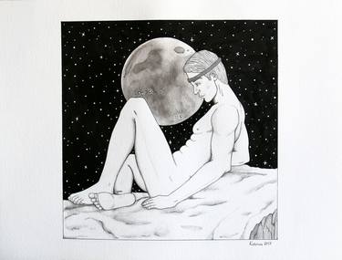 Mάni the Moon God ( Series of 2 illustrations) thumb