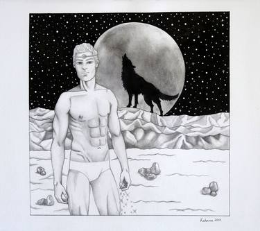 Mάni the Moon god (Series of 2 illustrations) thumb