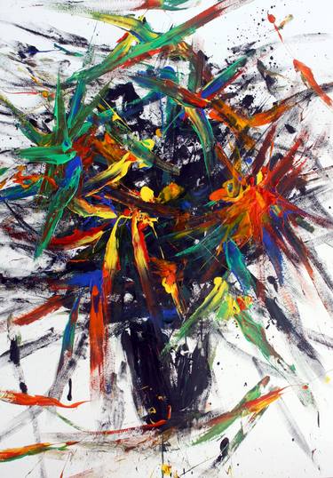 Original Abstract Expressionism Abstract Painting by Kerkache Hamid