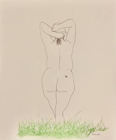 Original Figurative Nude Drawings by Ewen Welsh