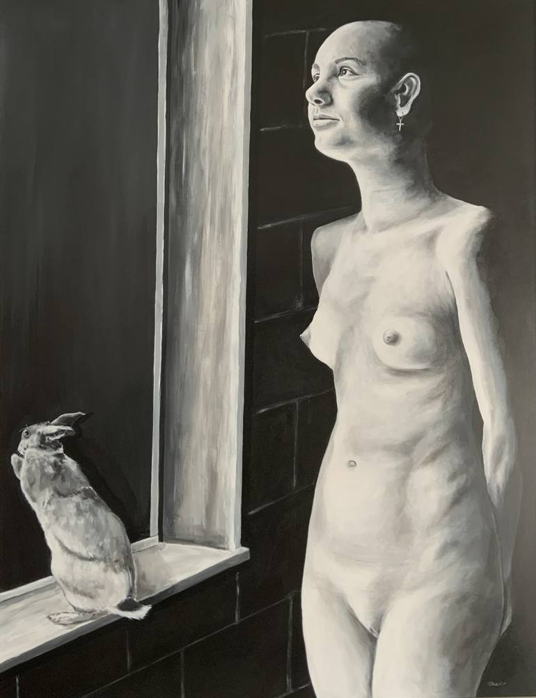 Nude Woman With Rabbit Painting By Ewen Welsh Saatchi Art