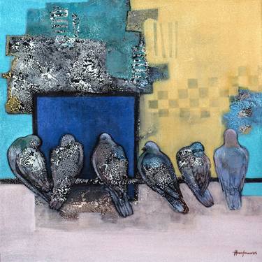 Original Abstract Painting by A K M Hasan Imam Russell