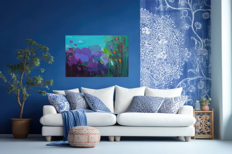 Original Abstract Floral Painting by Ute Laum