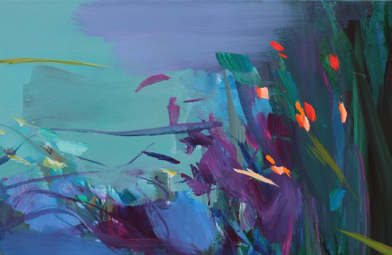 Original Abstract Botanic Painting by Ute Laum