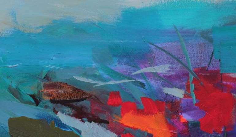 Original Abstract Landscape Painting by Ute Laum