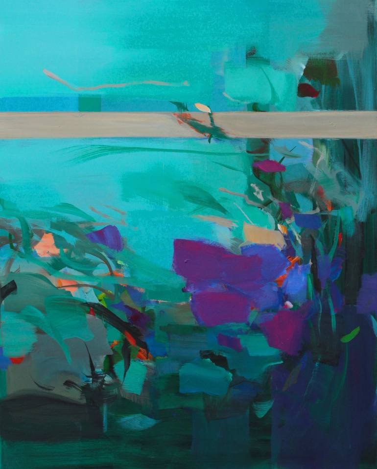 Original Abstract Floral Paintings by Ute Laum