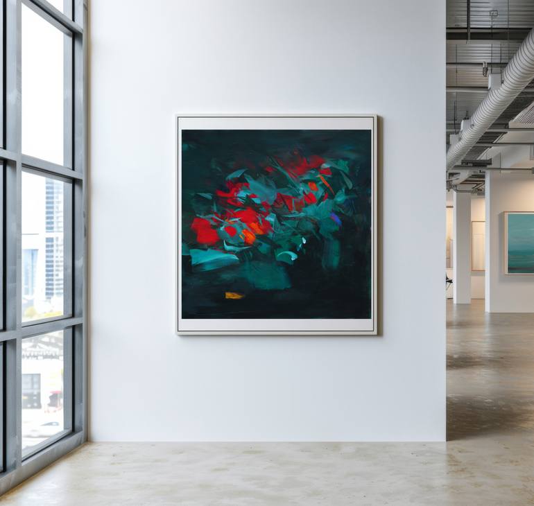 Original Abstract Floral Painting by Ute Laum