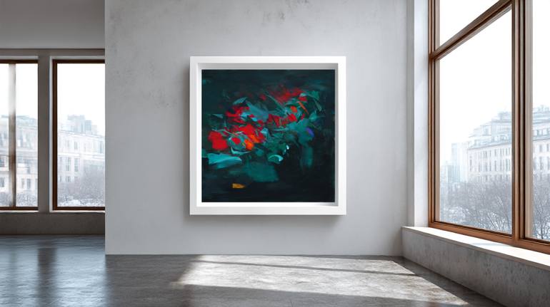 Original Abstract Floral Painting by Ute Laum