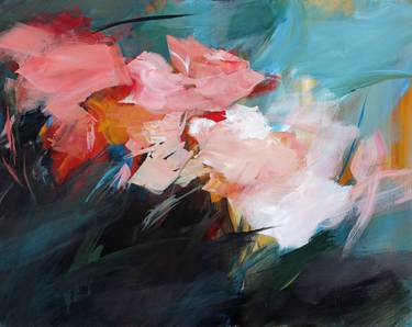 Original Abstract Floral Paintings by Ute Laum