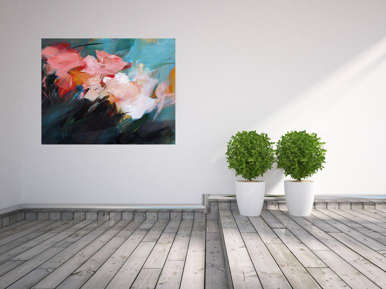 Original Abstract Floral Painting by Ute Laum