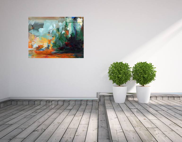 Original Abstract Landscape Painting by Ute Laum