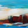 Inspired by the rough sea in northern Germany
Abstract painting, seascape, acrylic on canvas; 120x80 cm; ready to hang, no framing required. Varnished including UV protection. My artworks will be shipped in a cardboard box, covered with a medium density fiberboard on both sides against puncture.