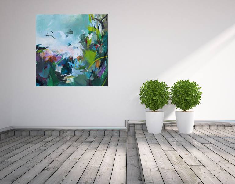 Original Abstract Garden Painting by Ute Laum