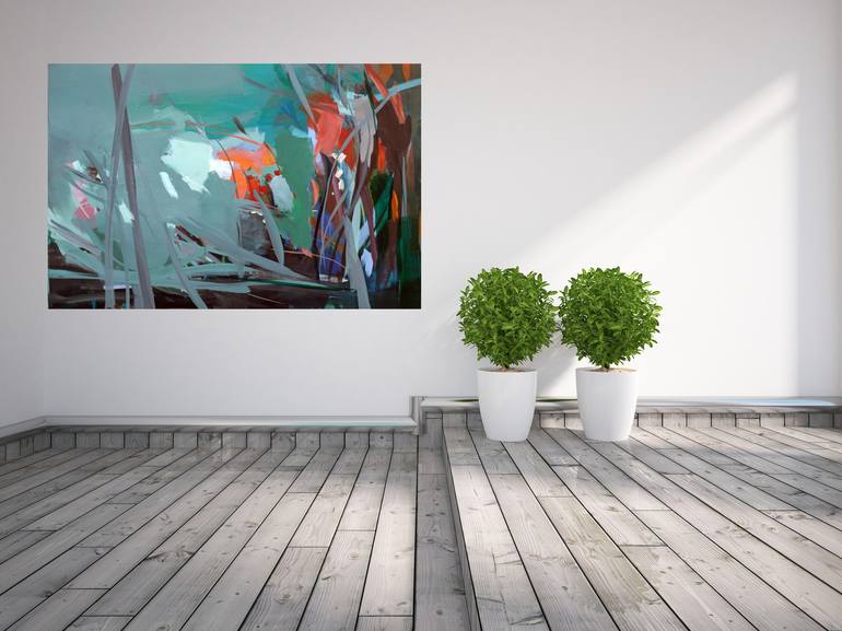 Original Abstract Botanic Painting by Ute Laum