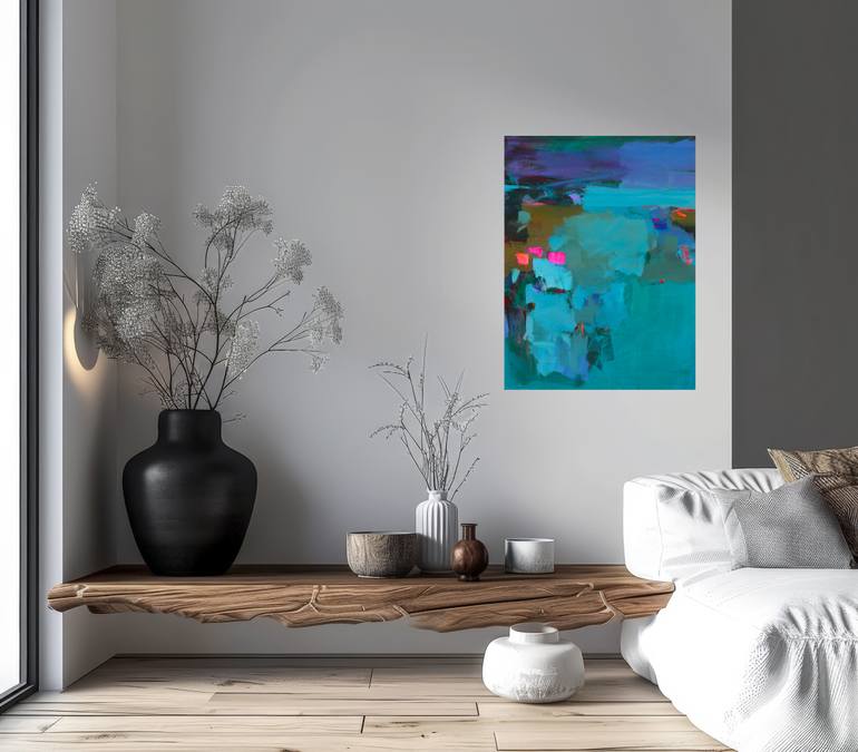 Original Abstract Outer Space Painting by Ute Laum