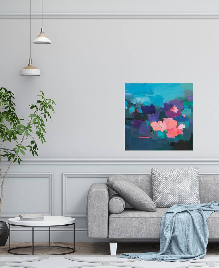 Original Abstract Floral Painting by Ute Laum