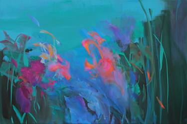 Original Abstract Floral Paintings by Ute Laum