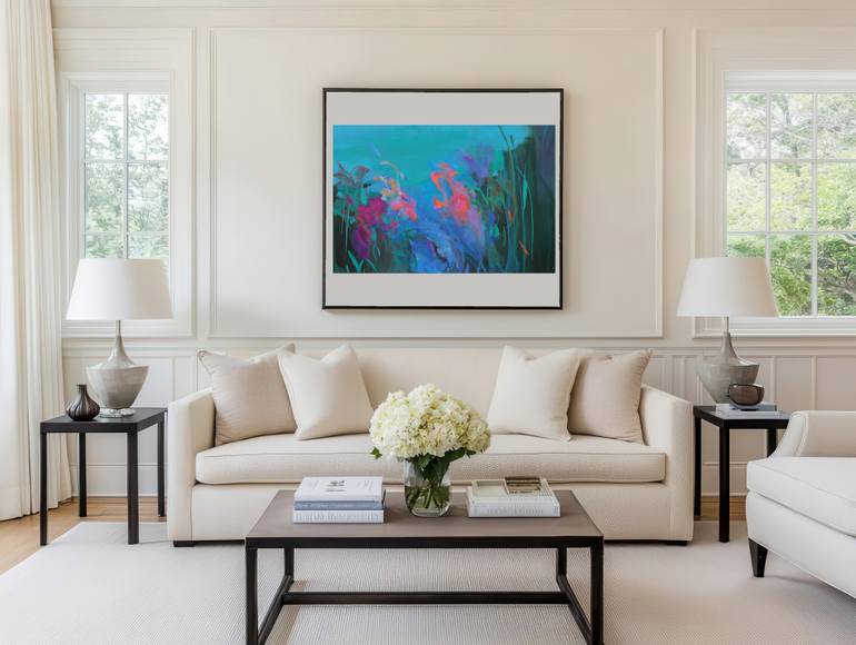 Original Abstract Floral Painting by Ute Laum