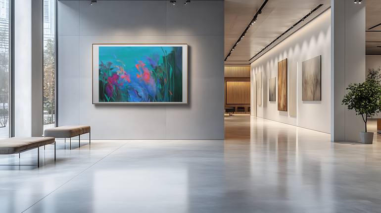 Original Abstract Floral Painting by Ute Laum