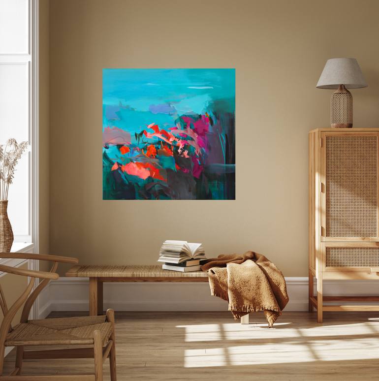 Original Abstract Garden Painting by Ute Laum