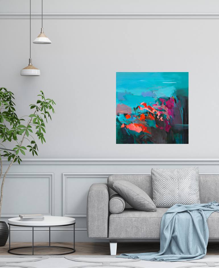 Original Abstract Garden Painting by Ute Laum