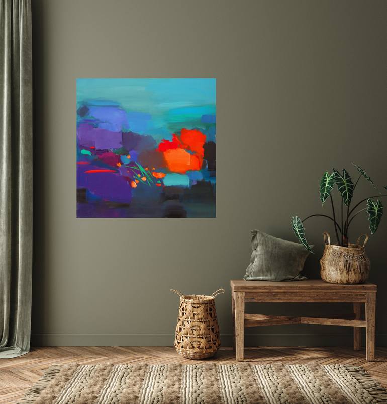 Original Abstract Garden Painting by Ute Laum