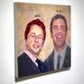 Davis Lisboa, "Sergey Brin & Larry Page 1 (404)", 2021, oil on canvas, 23.6 H x 23.6 W x 1.6 in. (60 Al x 60 An x 3.5 P cm)