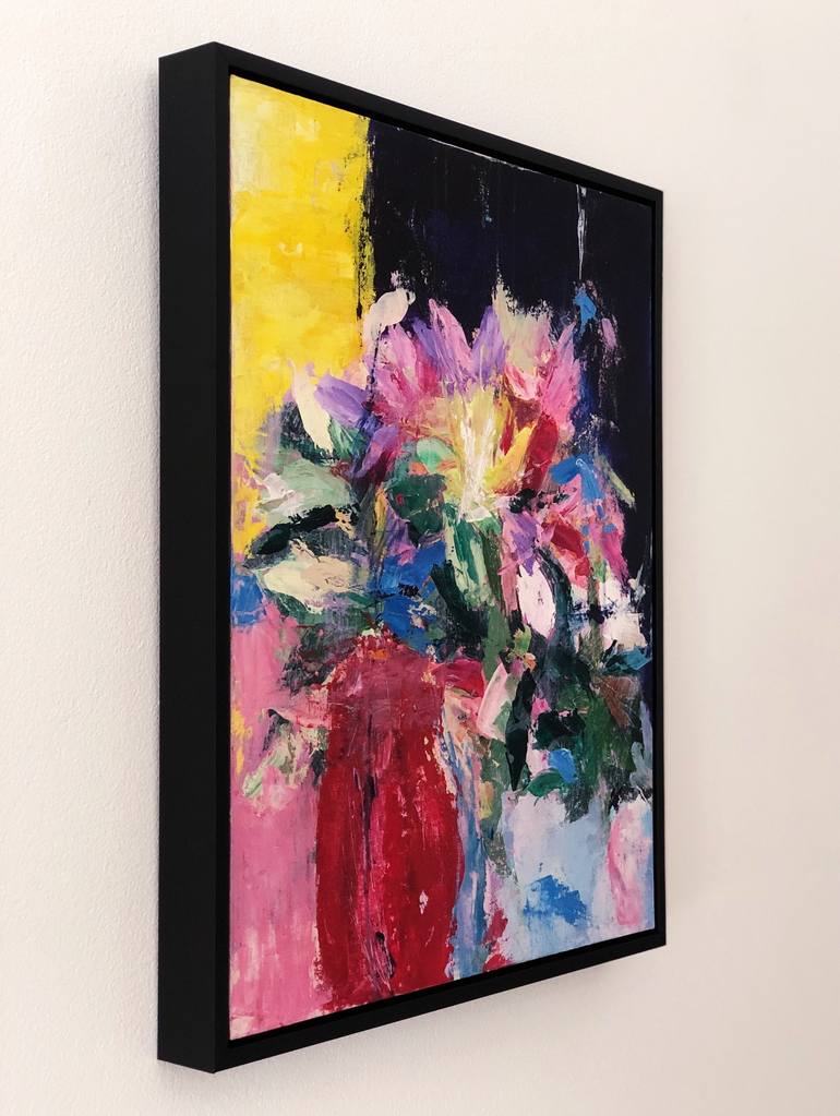 Original Abstract Expressionism Floral Painting by Yunn Ru Soo