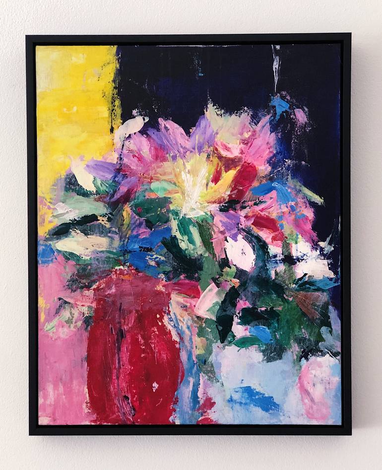 Original Abstract Expressionism Floral Painting by Yunn Ru Soo