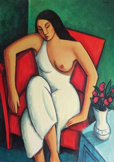 Original Figurative Women Painting by Guillermo Martí Ceballos