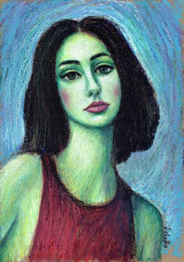 Original Expressionism Portrait Painting by Guillermo Martí Ceballos