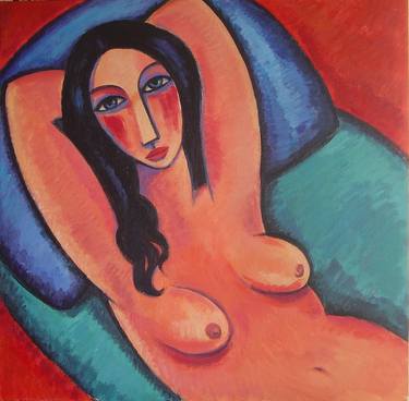 Nude with Blue Cushion thumb