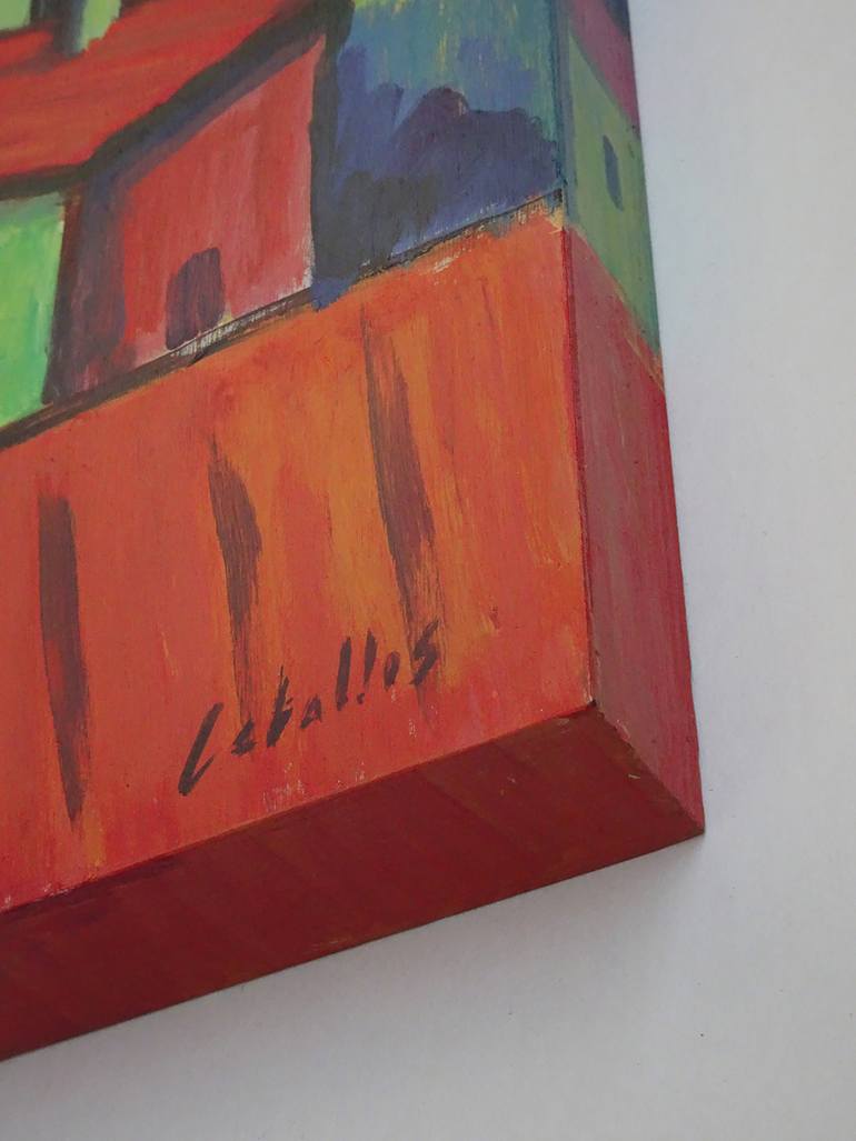 Original Cubism Landscape Drawing by Guillermo Martí Ceballos