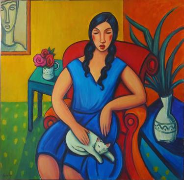 Original Cubism Women Paintings by Guillermo Martí Ceballos