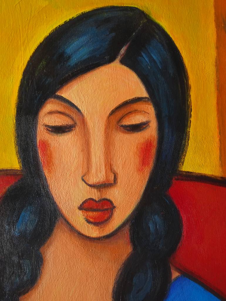 Original Cubism Women Painting by Guillermo Martí Ceballos