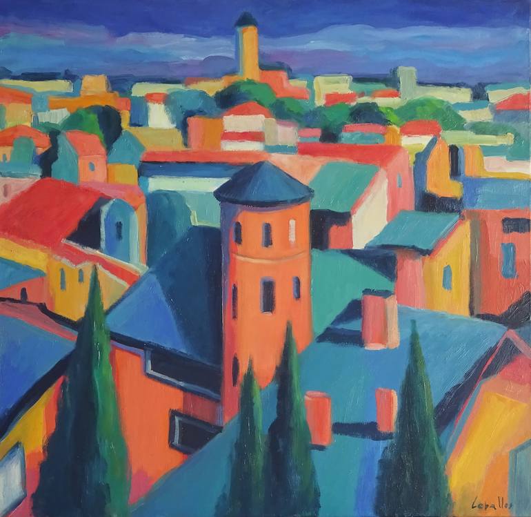 Original Architecture Painting by Guillermo Martí Ceballos
