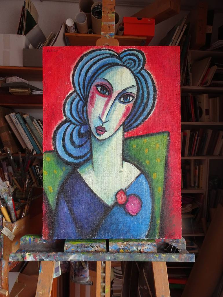 Original Expressionism Women Painting by Guillermo Martí Ceballos