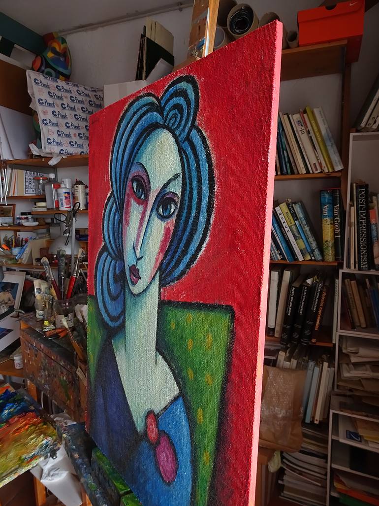 Original Expressionism Women Painting by Guillermo Martí Ceballos