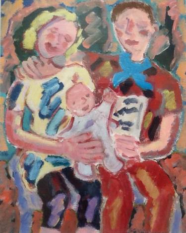 Original Figurative Family Paintings by Pernille Harttung