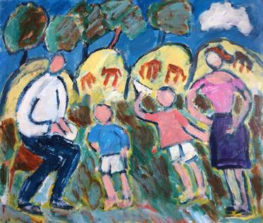 Original Expressionism Family Paintings by Pernille Harttung