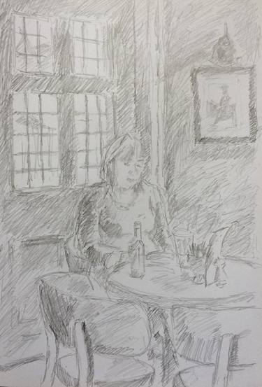 Original Figurative Interiors Drawings by Pernille Harttung