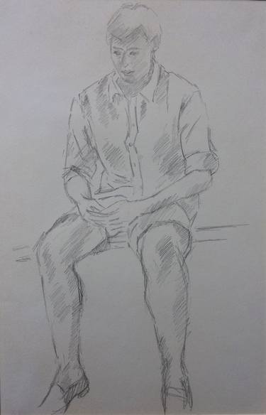 Original Figurative Men Drawings by Pernille Harttung