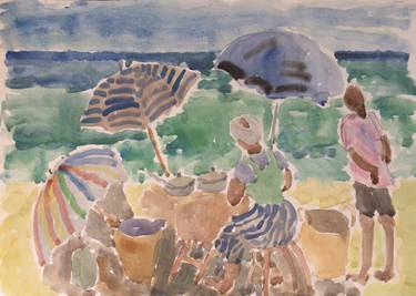 Original Impressionism Beach Paintings by Pernille Harttung