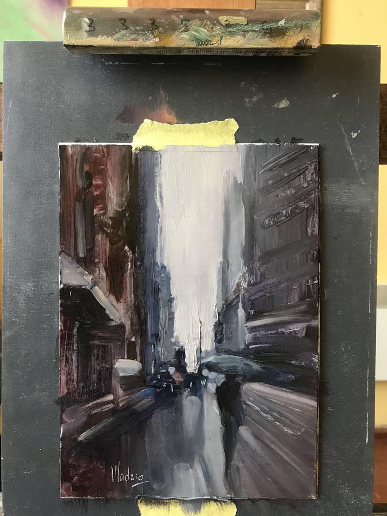 Original Fine Art Cities Painting by Volodymyr Semchuk  Vladzio