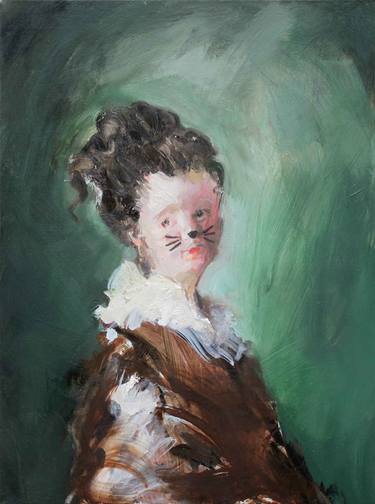 Cat Woman, after Honoré Fragonard's Young Woman of 1769 thumb