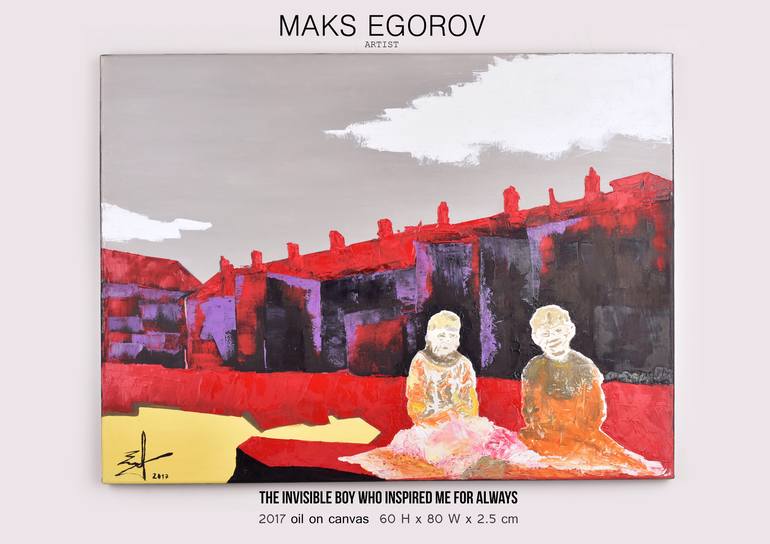 Original Abstract Children Painting by Maks Egorov