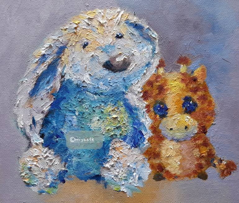 Original Impressionism Animal Painting by Miya Atk